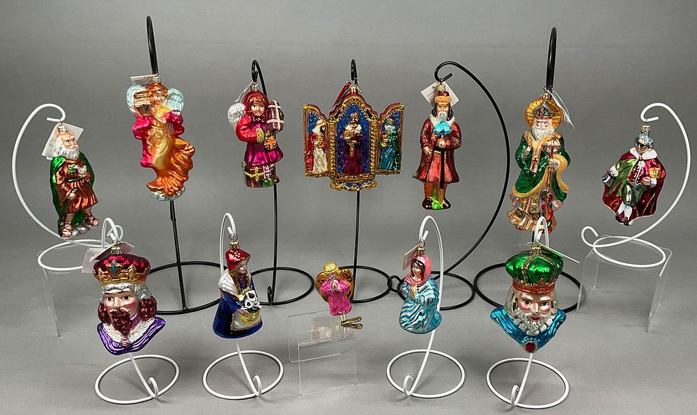 Lot 292: 12 Radko Adler Christmas Ornaments Angel Religious
