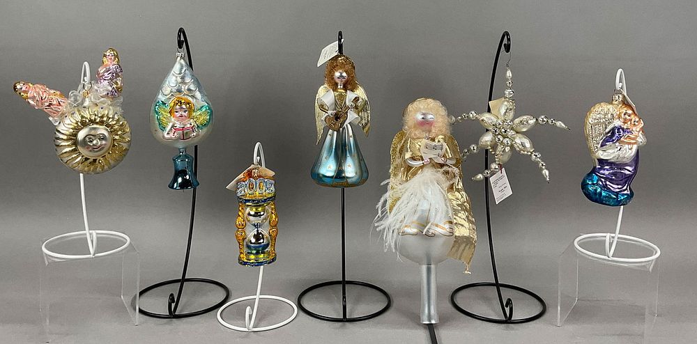 Lot 297: 7 Radko Christmas Ornaments Angel Topper