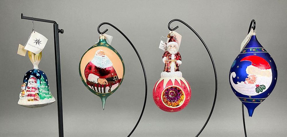 Lot 306: 4 Radko Christmas Ornaments Winter Wonderland