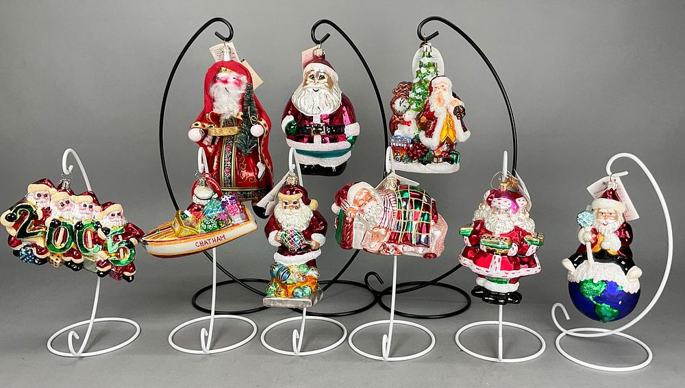 Lot 310: 9 Radko Santa Christmas Ornaments World