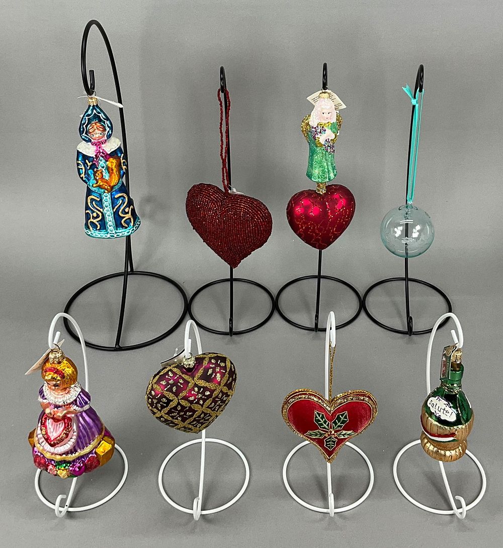 Lot 322: 9 Christmas Ornaments - Radko, Fraga, Merck Family