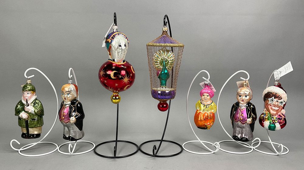 Lot 329: 7 People Ornaments Some with Tags Radko, Adler