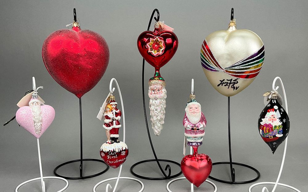 Lot 331: 7 Christmas Ornaments - Radko, Breen, Fraga w/Tags