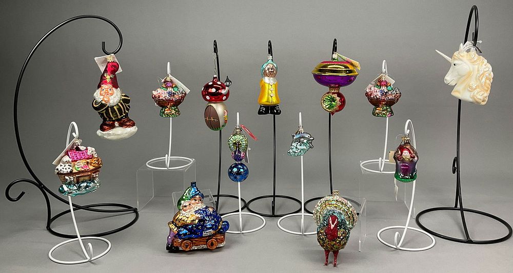 Lot 359: 13 Radko EC Christmas Ornaments Most w/ Tags