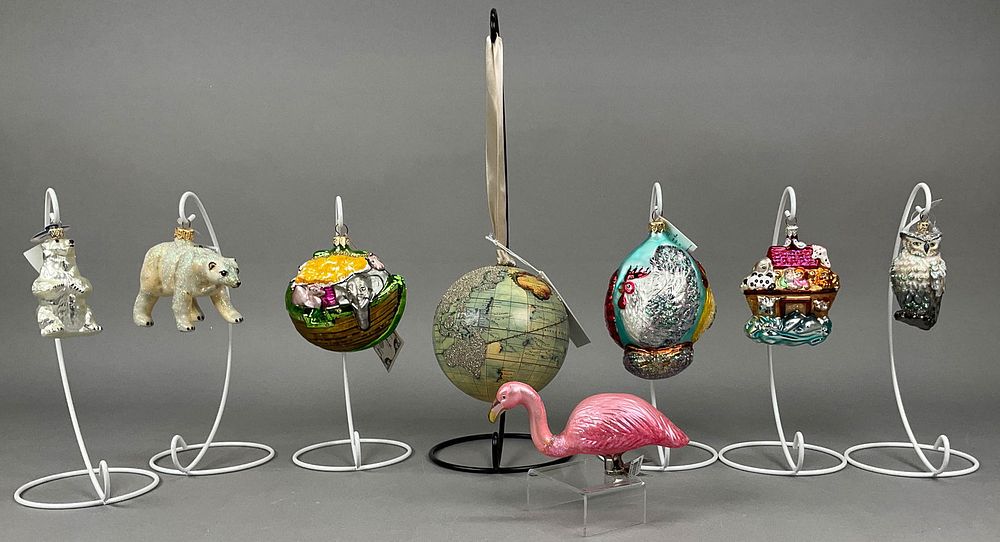 Lot 360: 8 Radko EC ER MX Christmas Ornaments Most Ark