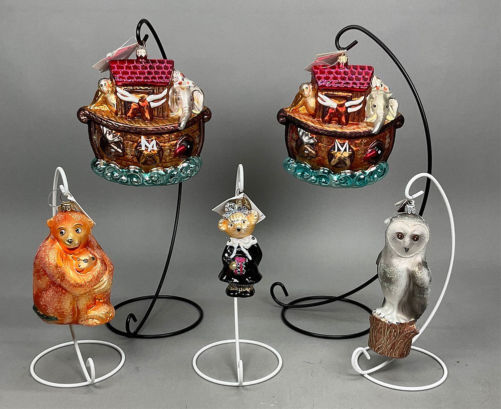 Lot 364: 5 Christmas Ornaments Radko Eric Cortina Noahs Ark