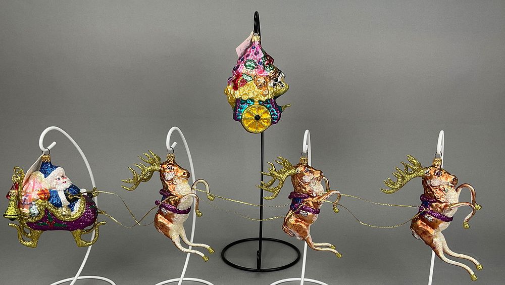 Lot 369: 2 Fraga Christmas Ornaments with Tags