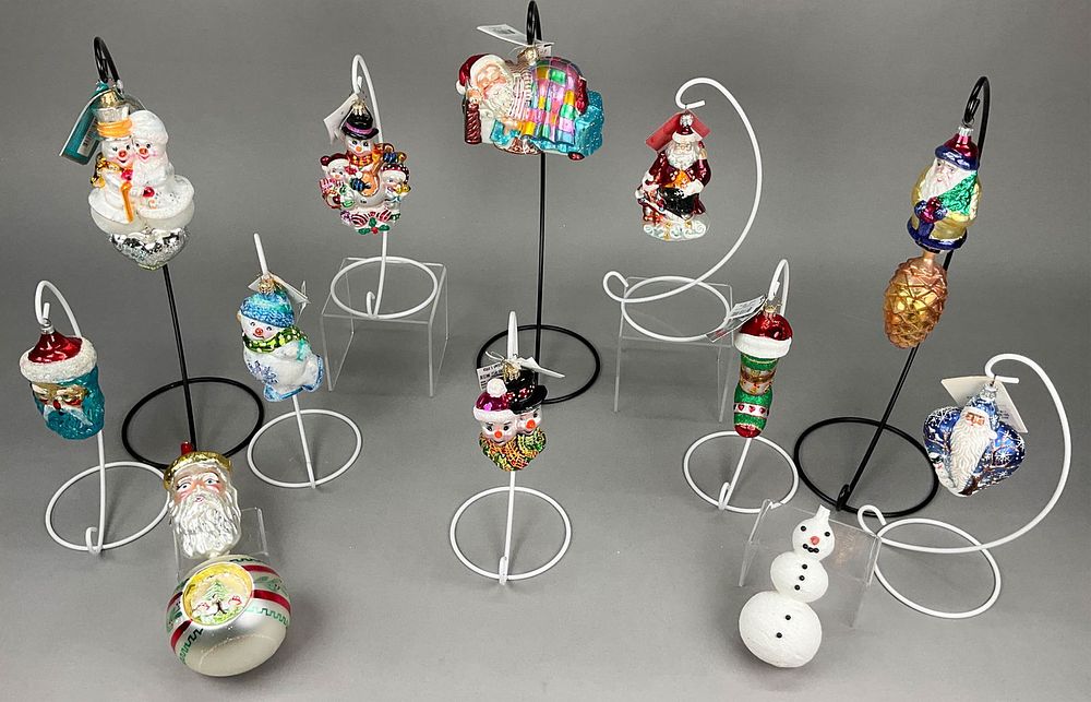 Lot 391: 12 Radko Breen Christmas Ornaments Most w/ Tags