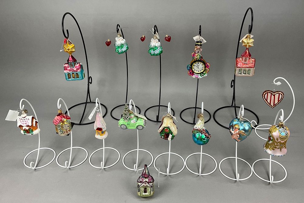 Lot 392: 15 Radko Breen Adler Christmas Ornaments Most w/ T
