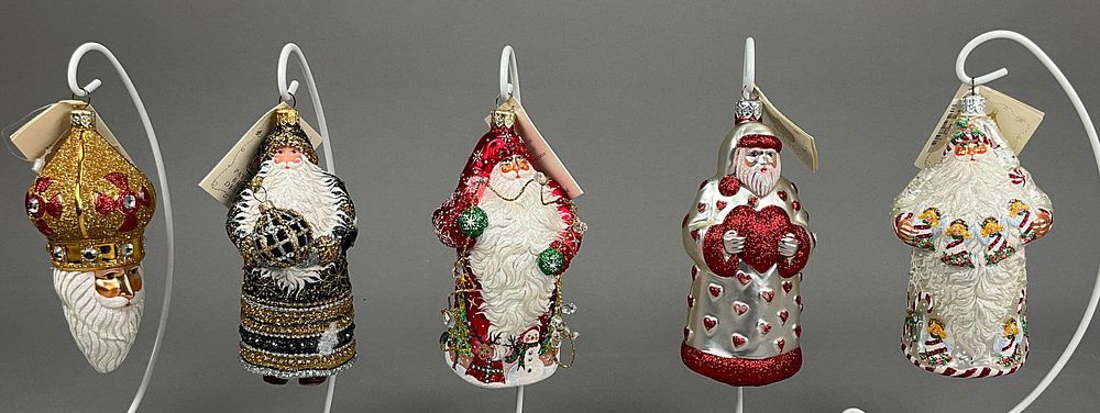 Lot 396: 5 Patricia Breen Santa Christmas Ornaments