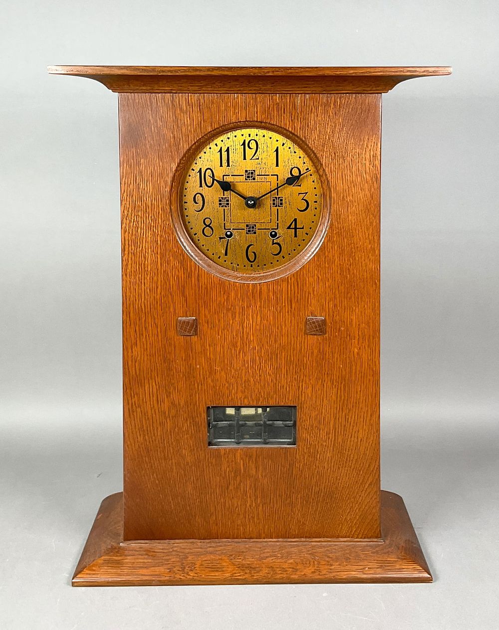 Lot 178: Stickley Audi Oak Arts & Crafts Mantel Clock