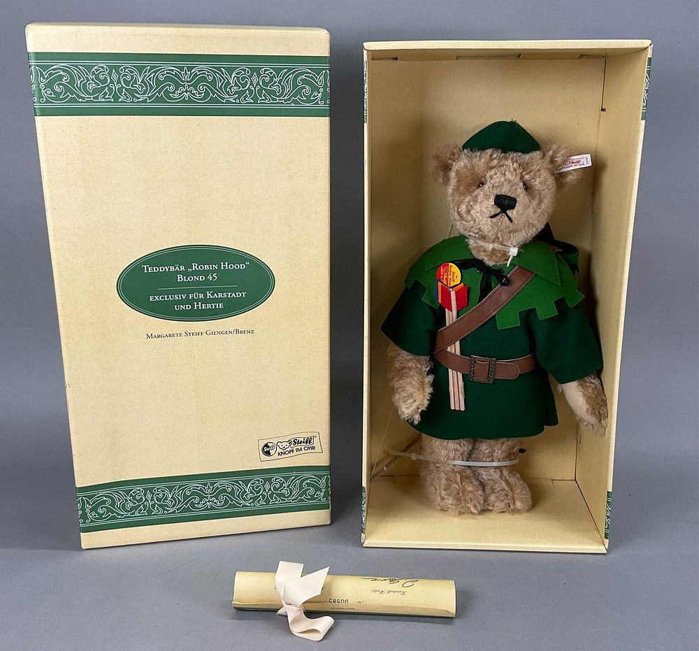 Lot 213: Steiff Robin Hood Teddy Bear 1996 with Box