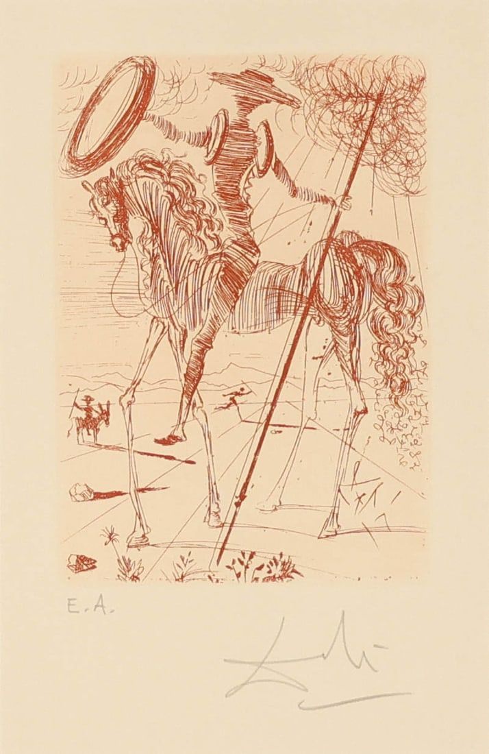 Lot 265: After Salvador Dali Etching Don Quixote