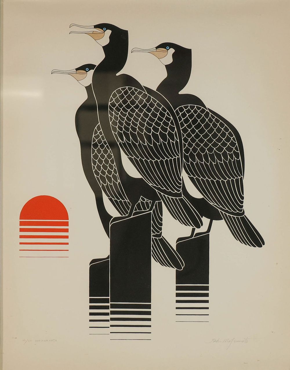 Lot 266: Ikki Matsumoto Serigraph Cormorants