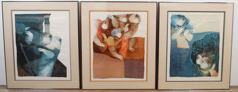 Lot 269: Alvar Sunol Suite Biblique 3 Lithographs