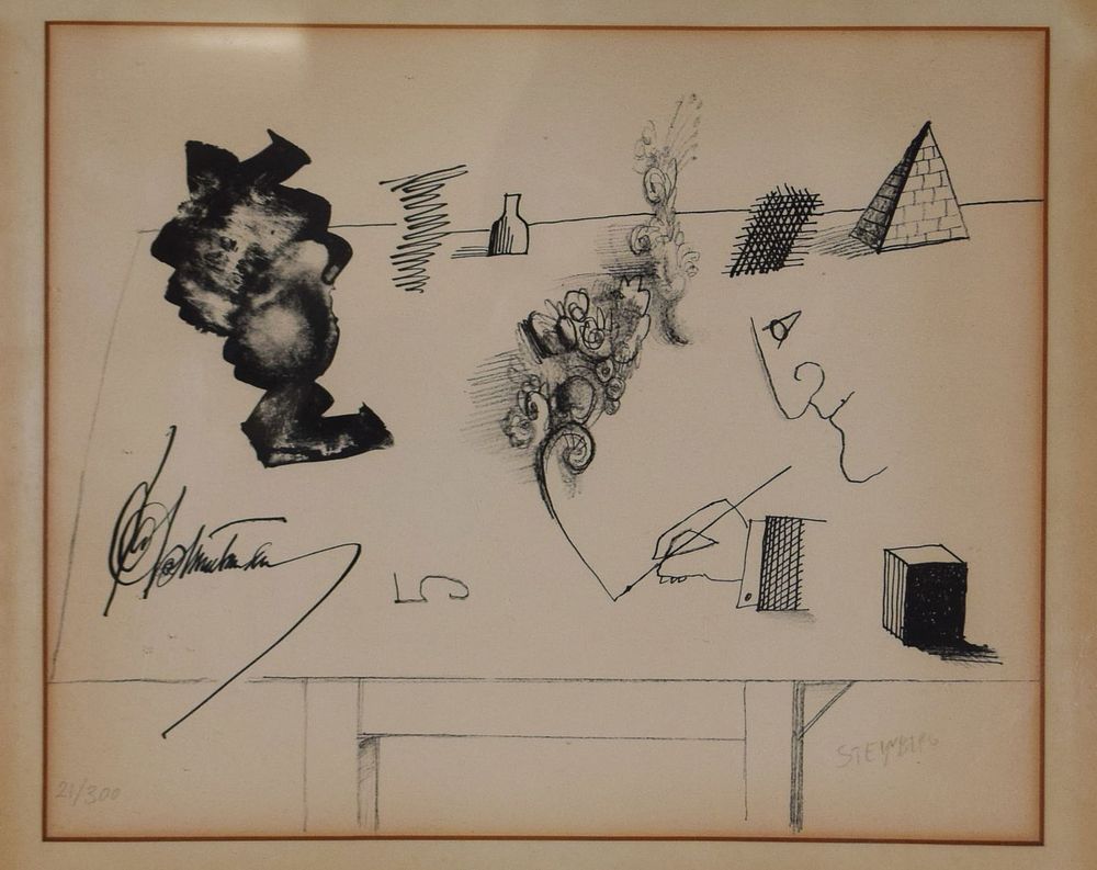 Lot 275: Saul Steinberg Lithograph Le Masque