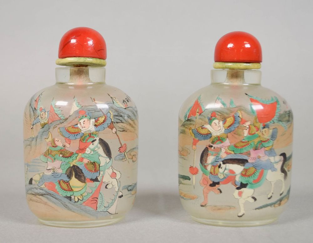 Lot 293: Pair of Inside Painted Chinese Snuff Bottles