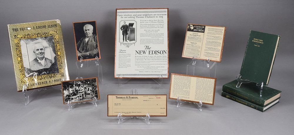Lot 303: Lot of Thomas Edison Books & Ephemera