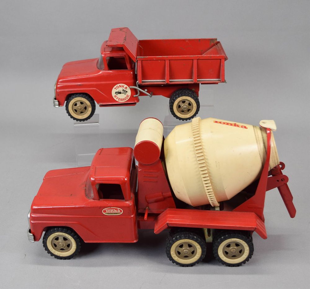 Lot 308: 2 Vintage Tonka Trucks Cement Mixer & Dump Truck