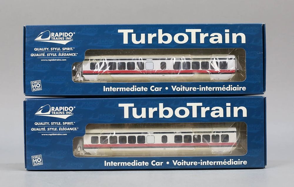 Lot 380: Lot of 2 Turbo Trains - Early Amtrak Model Cars