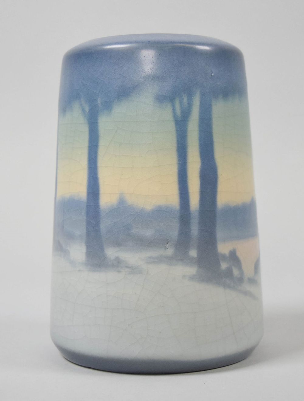 Lot 183: Rookwood Sallie Coyne Vellum Scenic Pottery Vase