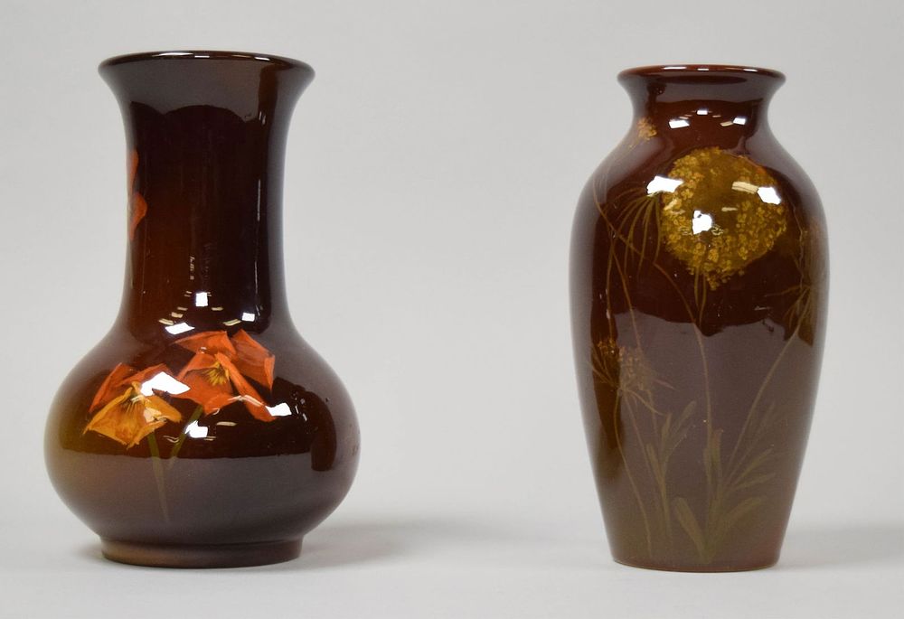 Lot 189: 2 Rookwood Standard Glaze Vases Swing & Coyne
