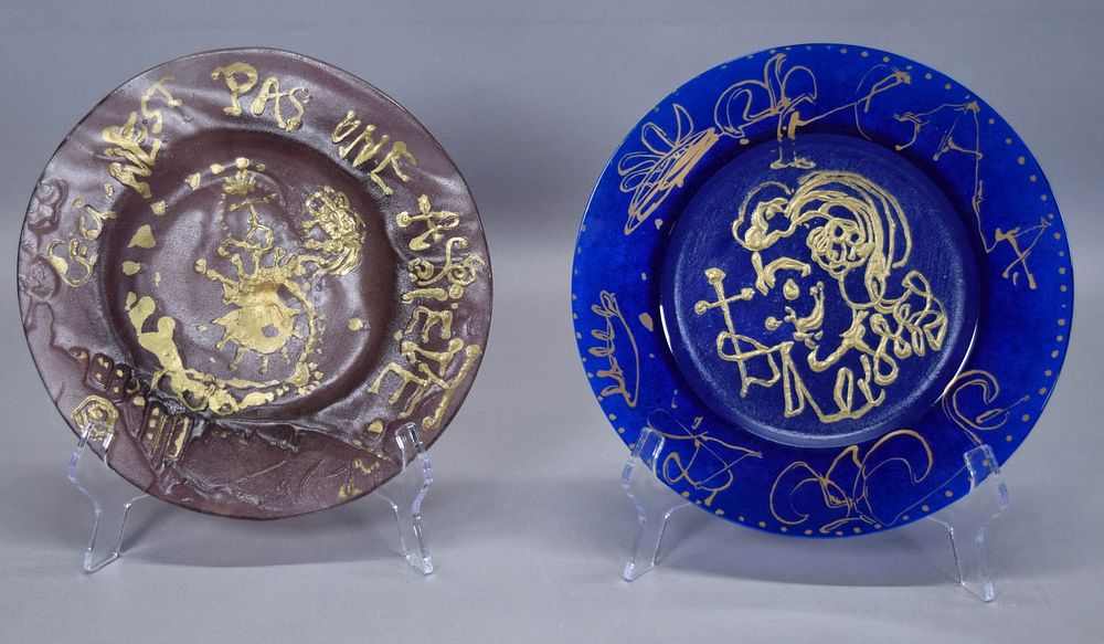 Lot 193: 2 Salvador Dali Daum Pate de Verre Plates