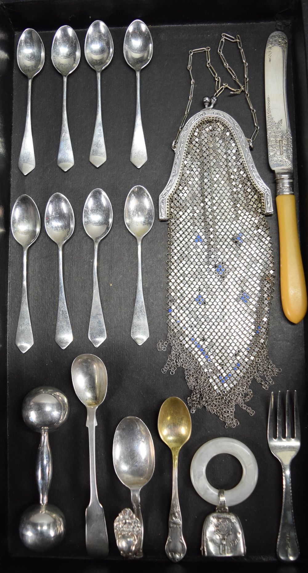 Lot 208: Lot of Sterling, Whiting & Davis Mesh Bag