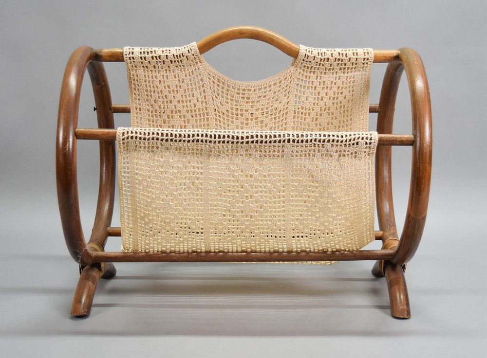 Lot 231: Modern Bamboo & Rattan Magazine Rack