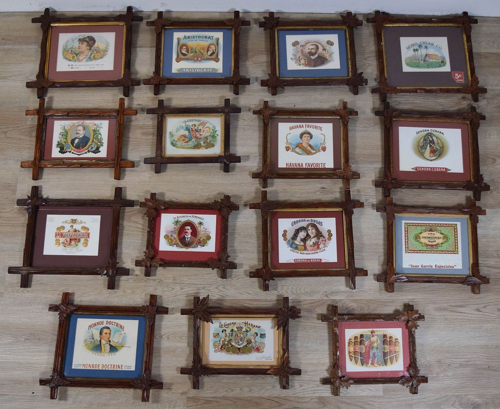Lot 244: 15 Framed Cuban Cigar Box Labels