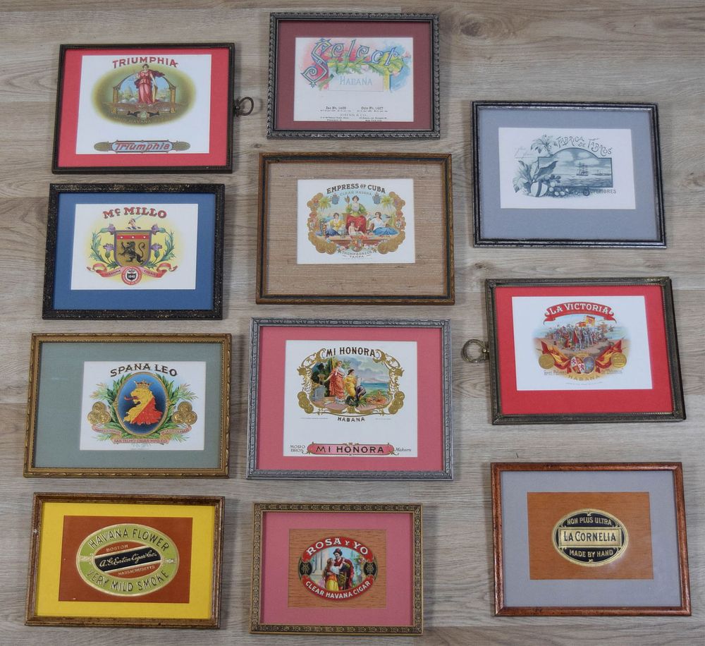 Lot 247: 11 Framed Cuban Cigar Box Labels