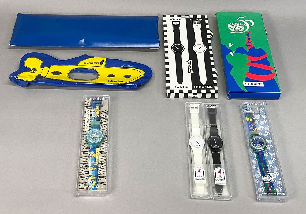 Lot 341: 3 Swatch Watch Sets Beatles, UN, Black & White
