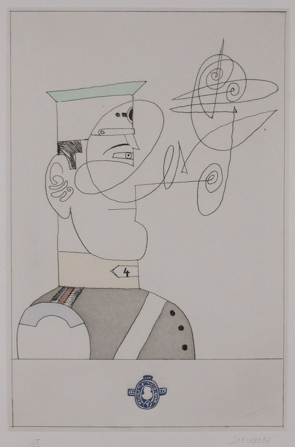 Lot 169: Saul Steinberg Etching Gogol V