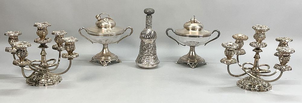 Lot 297: 5 Pieces Silverplate Gorham, Derby
