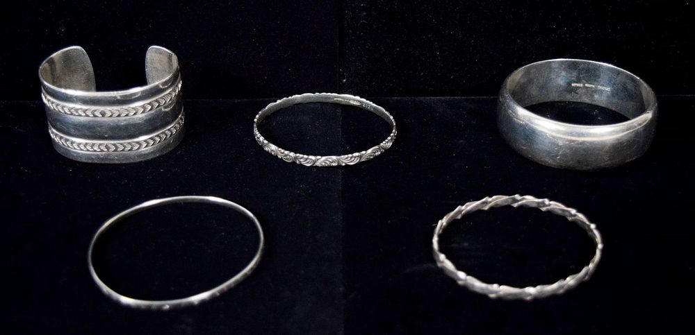 Lot 298: 5 Sterling Bracelets Including Tiffany Makers