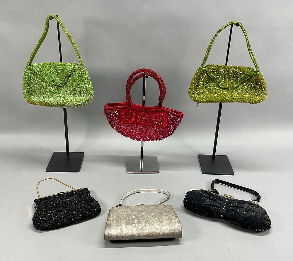 Lot 336: 6 Vintage Beaded Purses and Handbags