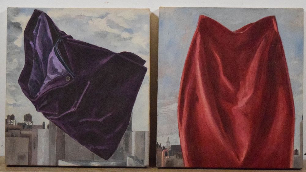 Lot 375: 2 Fulvia Zambon Oils on Canvas Flower Cityscapes