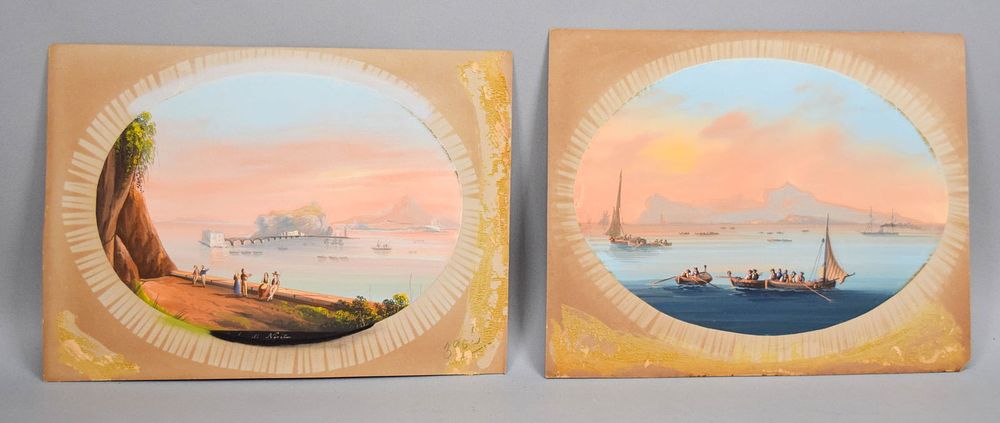 Lot 383: 2 Gouaches on Paper Naples