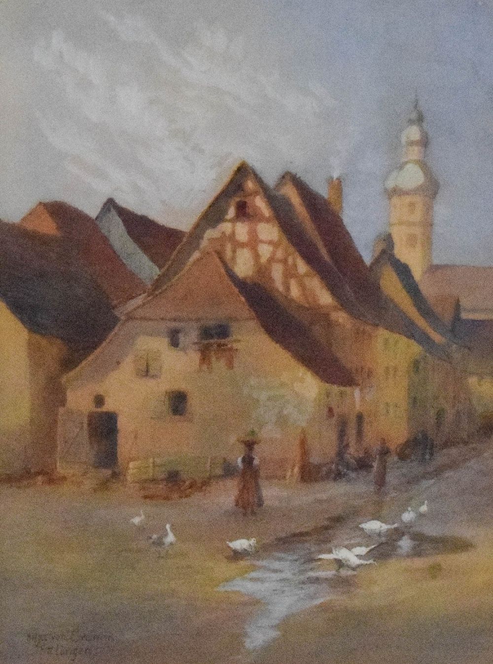 Lot 387: Helga von Cramm Gouache Ettlingen