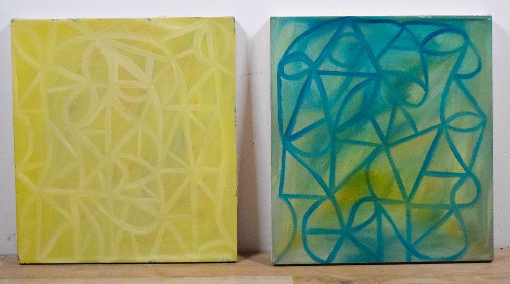 Lot 412: 2 James Jorio Acrylics on Canvas Abstracts