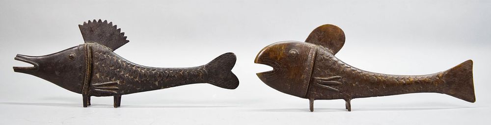 Lot 157: 2 West African Benin Bronze Fish