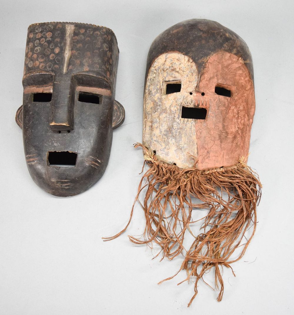 Lot 167: 2 African Wooden Masks DR Congo
