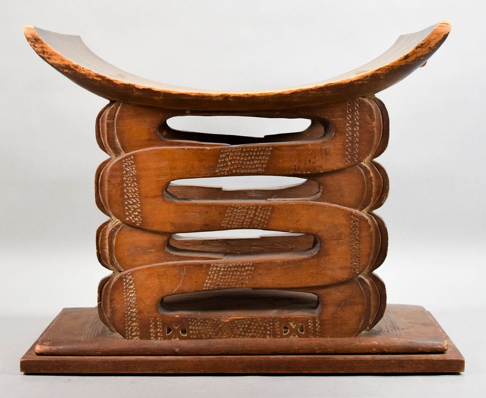 Lot 168: African Ashanti Carved Wood Stool