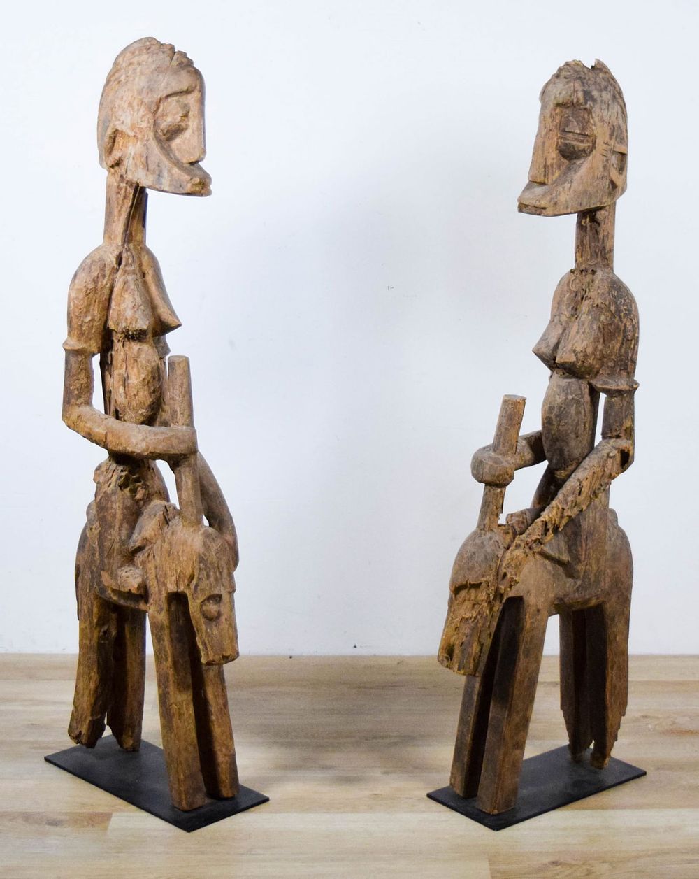 Lot 178: Pair of African Wood Carved Equestrian Figures