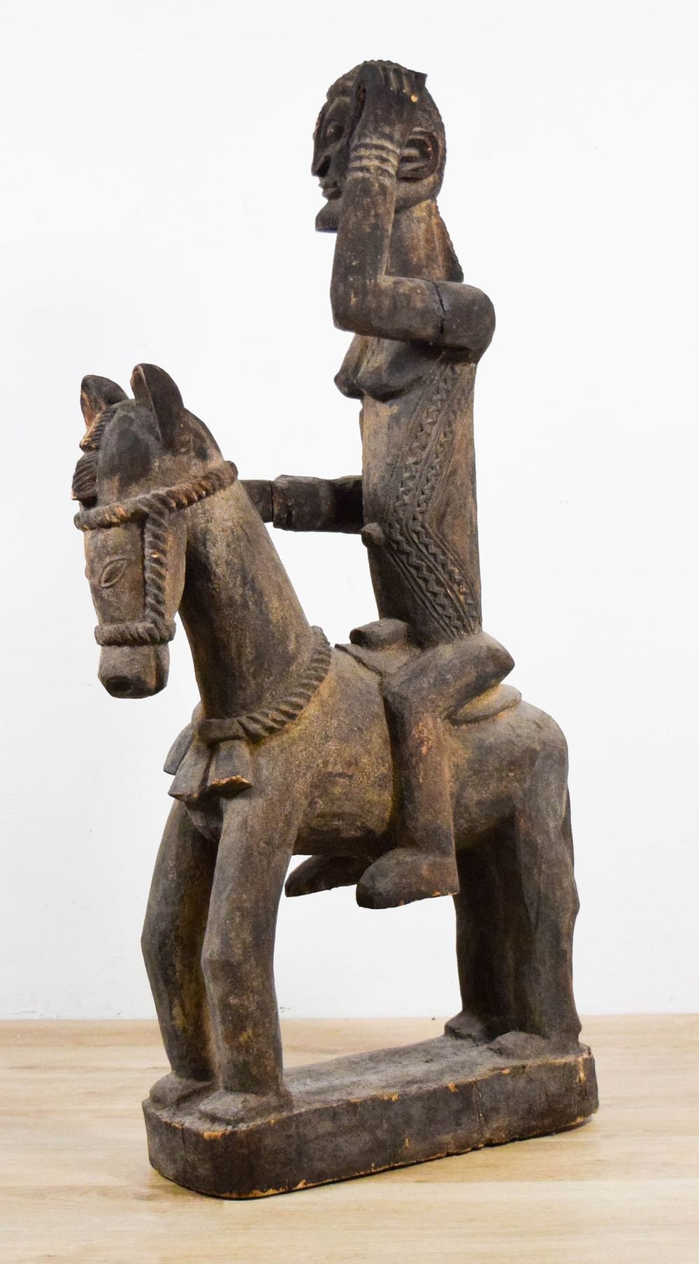 Lot 179: African Wood Carved Dogon Equestrian Warrior