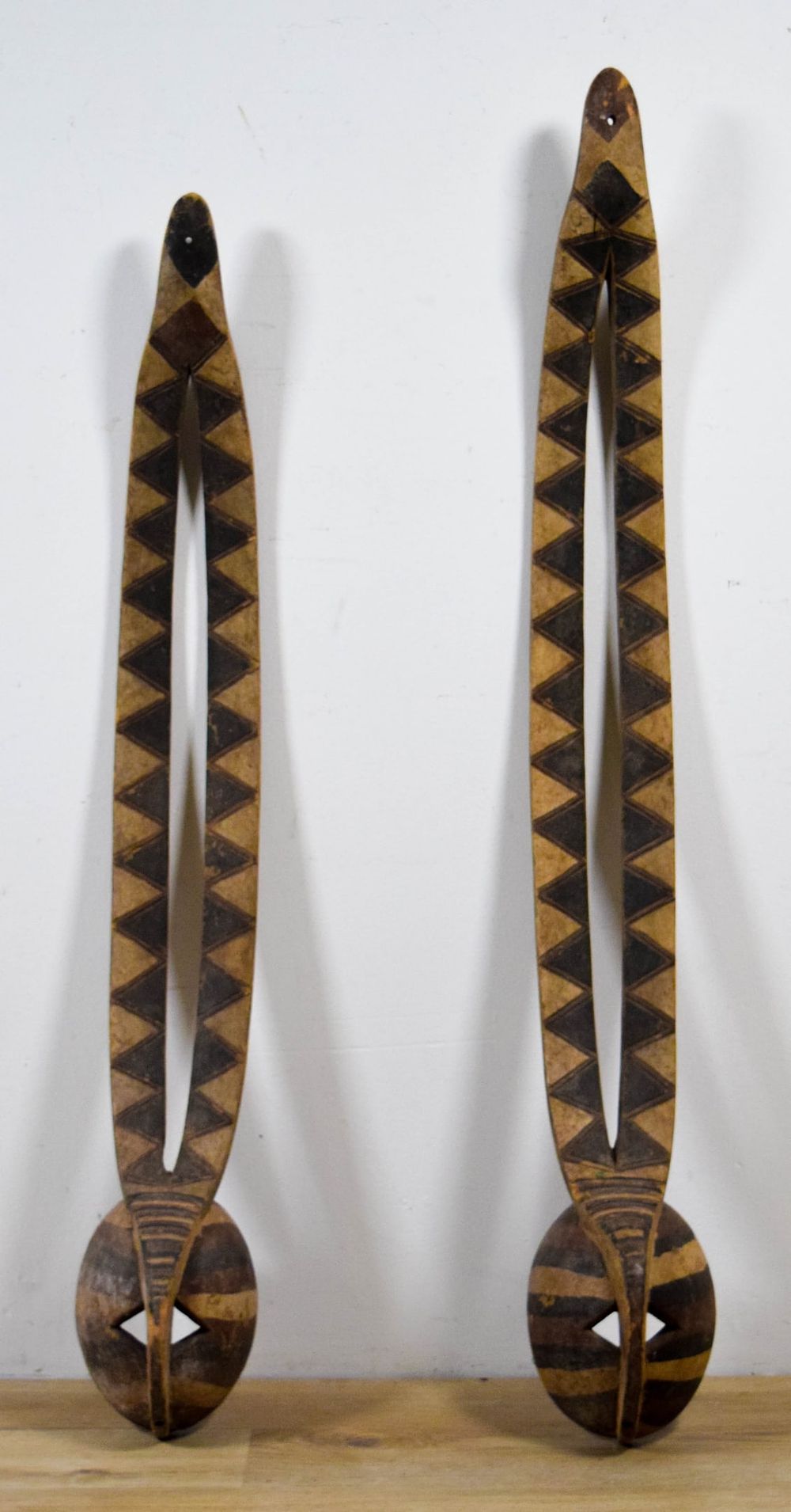 Lot 181: Pair of African Wood Carved Mossi Rabbit Masks