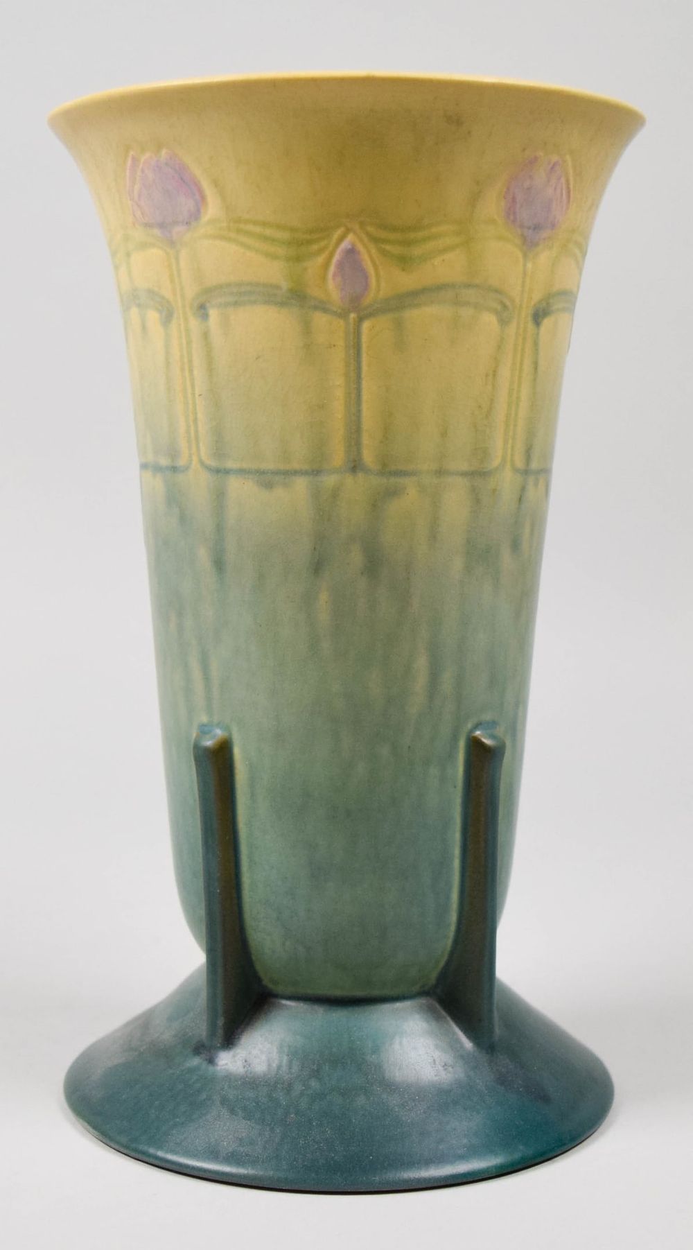 Lot 220: Roseville Pottery Futura Vase Purple Crocus