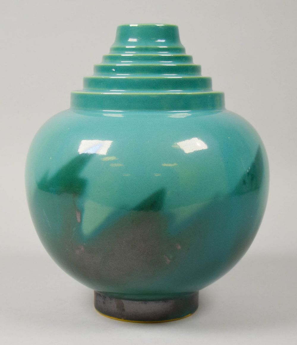 Lot 225: Roseville Pottery Futura Vase Black Flame