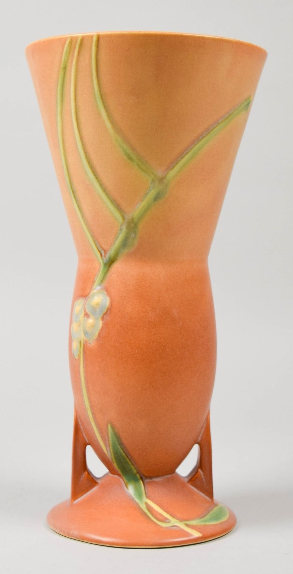 Lot 232: Roseville Pottery Futura Vase Falling Bullet