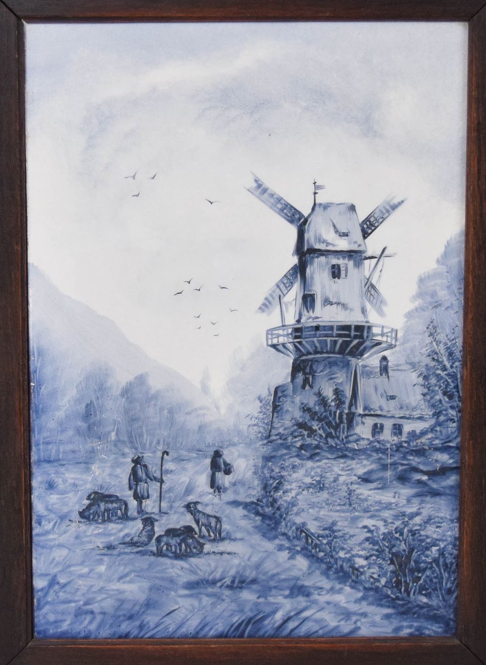 Lot 284: Delft Style Porcelain Plaque